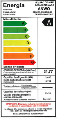 EAA. MURO FRIO/CALOR 12000 BTUH INVERTER NEW COOL DESIGN